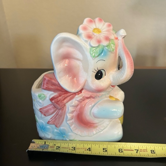 Elephant Planter, Nursery Baby Shower Gift. Vintage - Picture 10 of 12